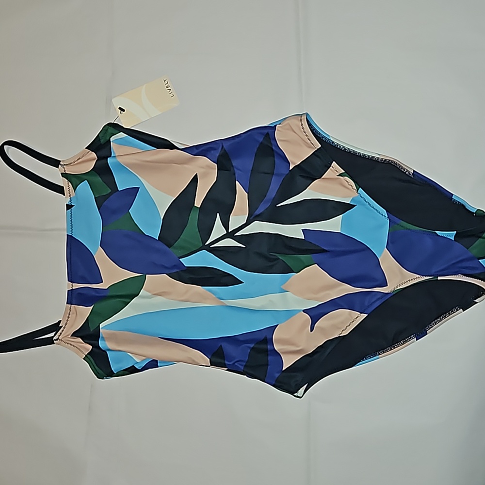 Floral Women's One Piece Bathing Sun Summer Vacation Swim Suit NWT